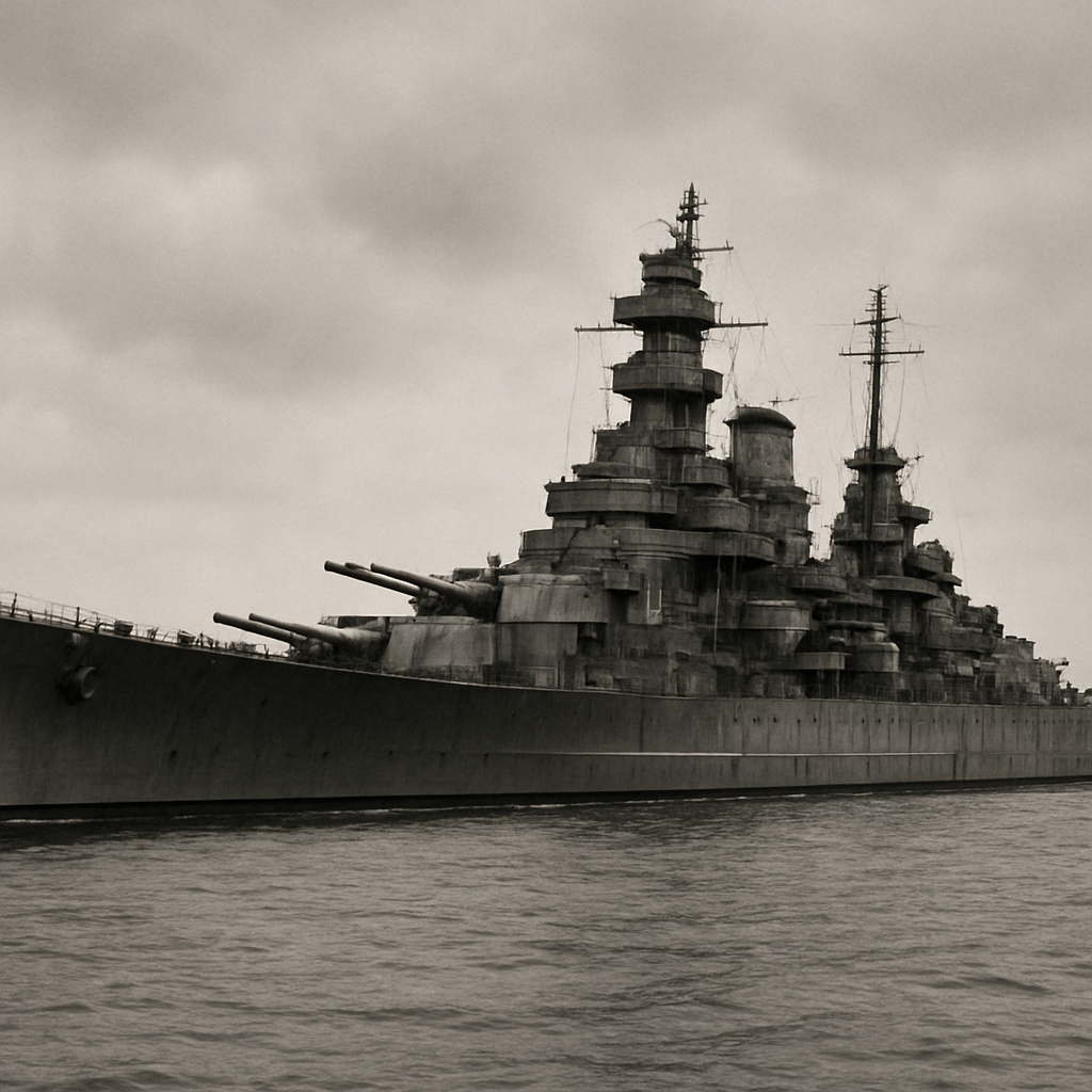 A representative battleship at sea
