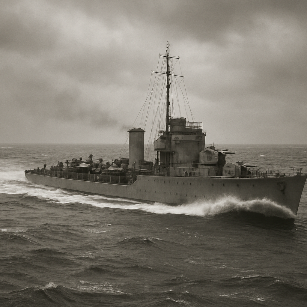 A representative destroyer at sea